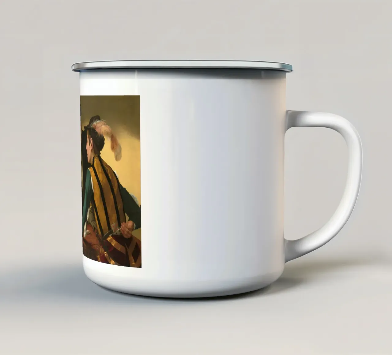 Caravaggio - I cardinali tazza in smalto da Timeless Artworks