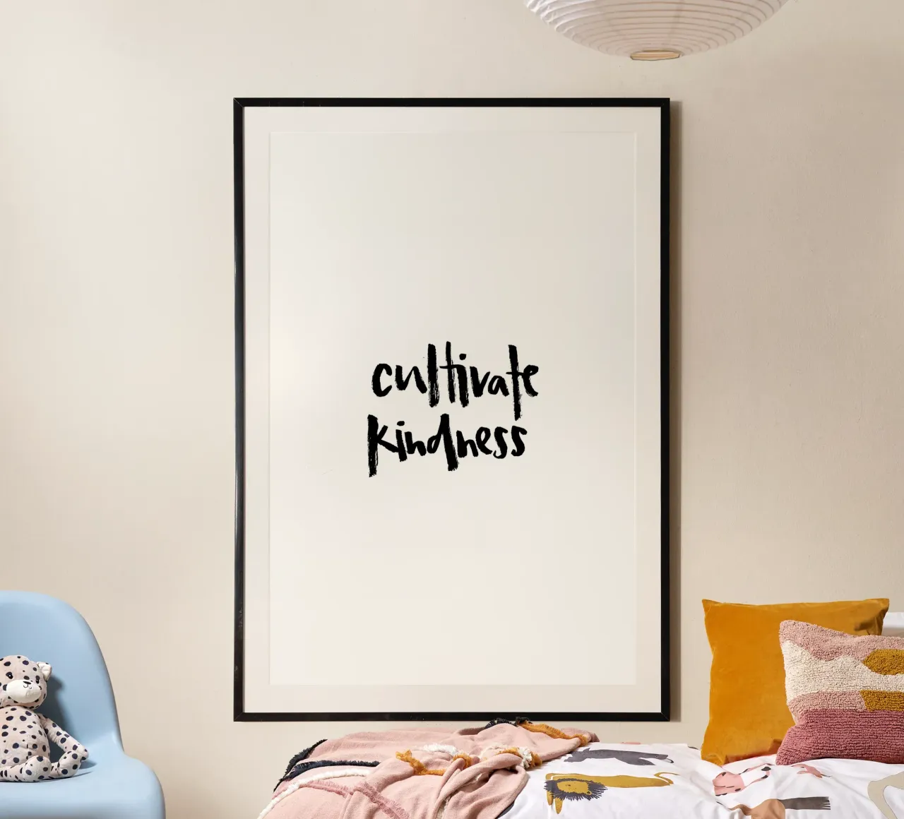 Cultivate Kindness poster con telaio in legno da Brushmeetspaper