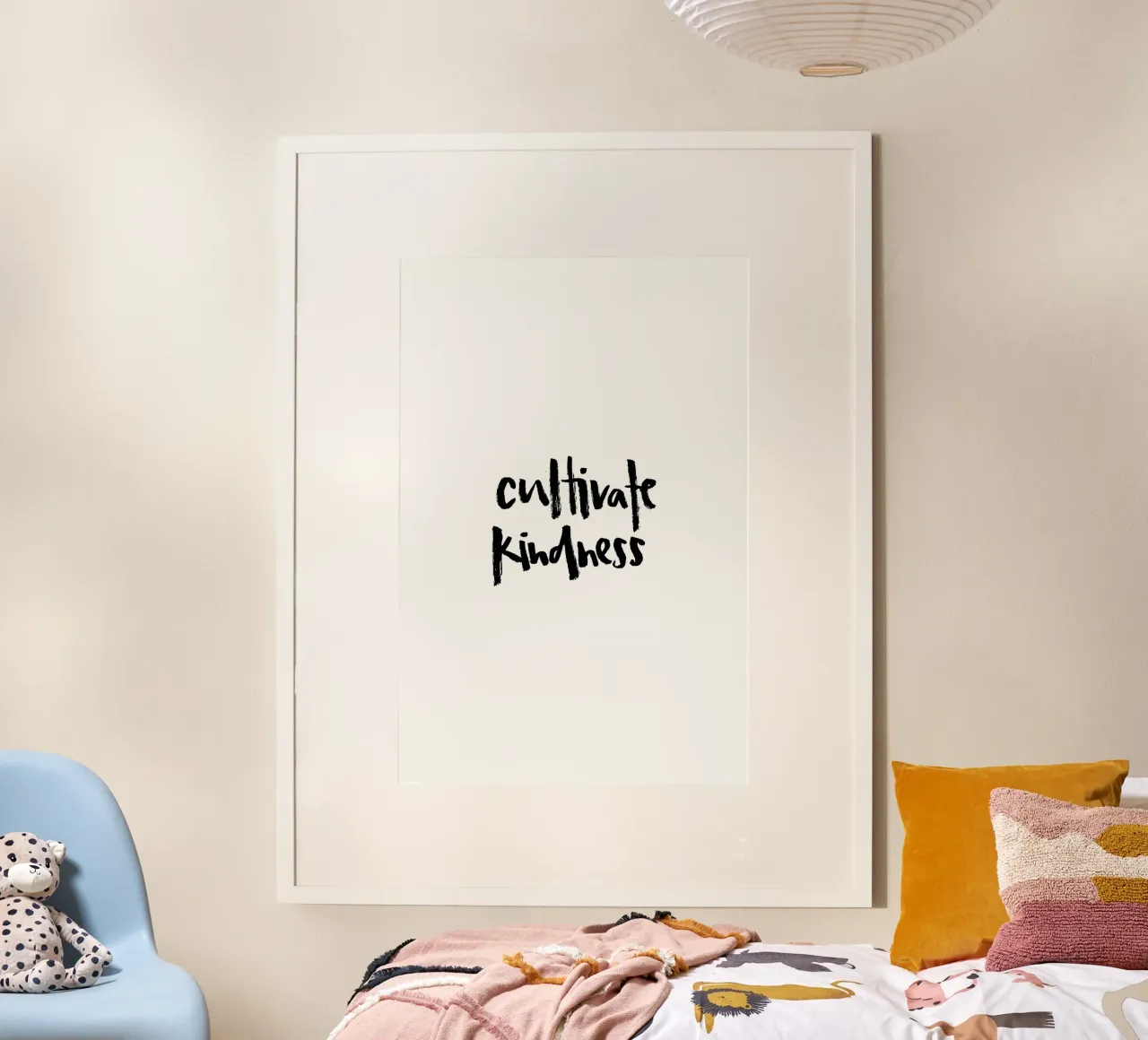 Cultivate Kindness poster con telaio in legno da Brushmeetspaper