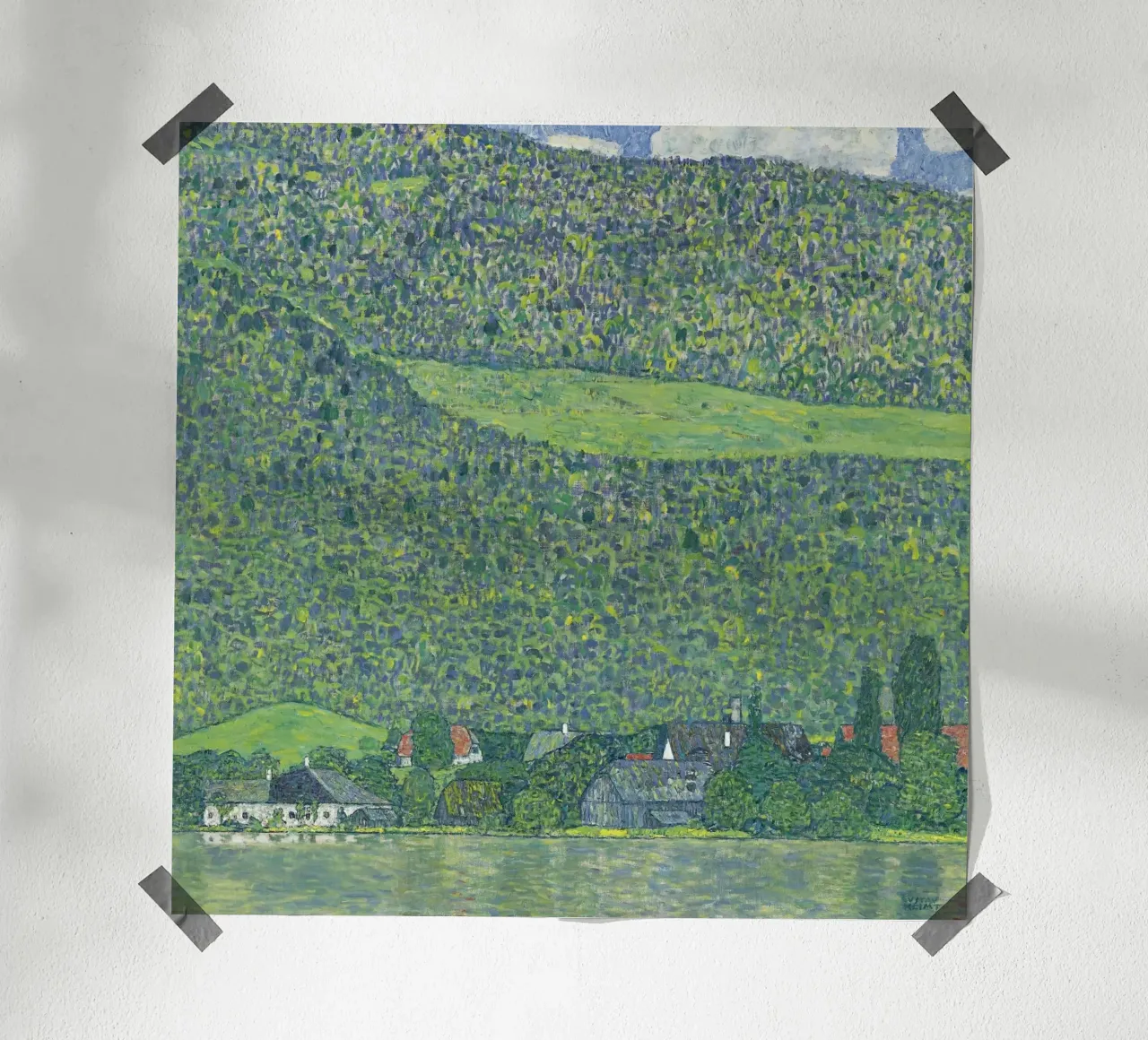Gustav Klimt - Litzlberg sul lago Attersee poster con telaio in legno da Timeless Artworks