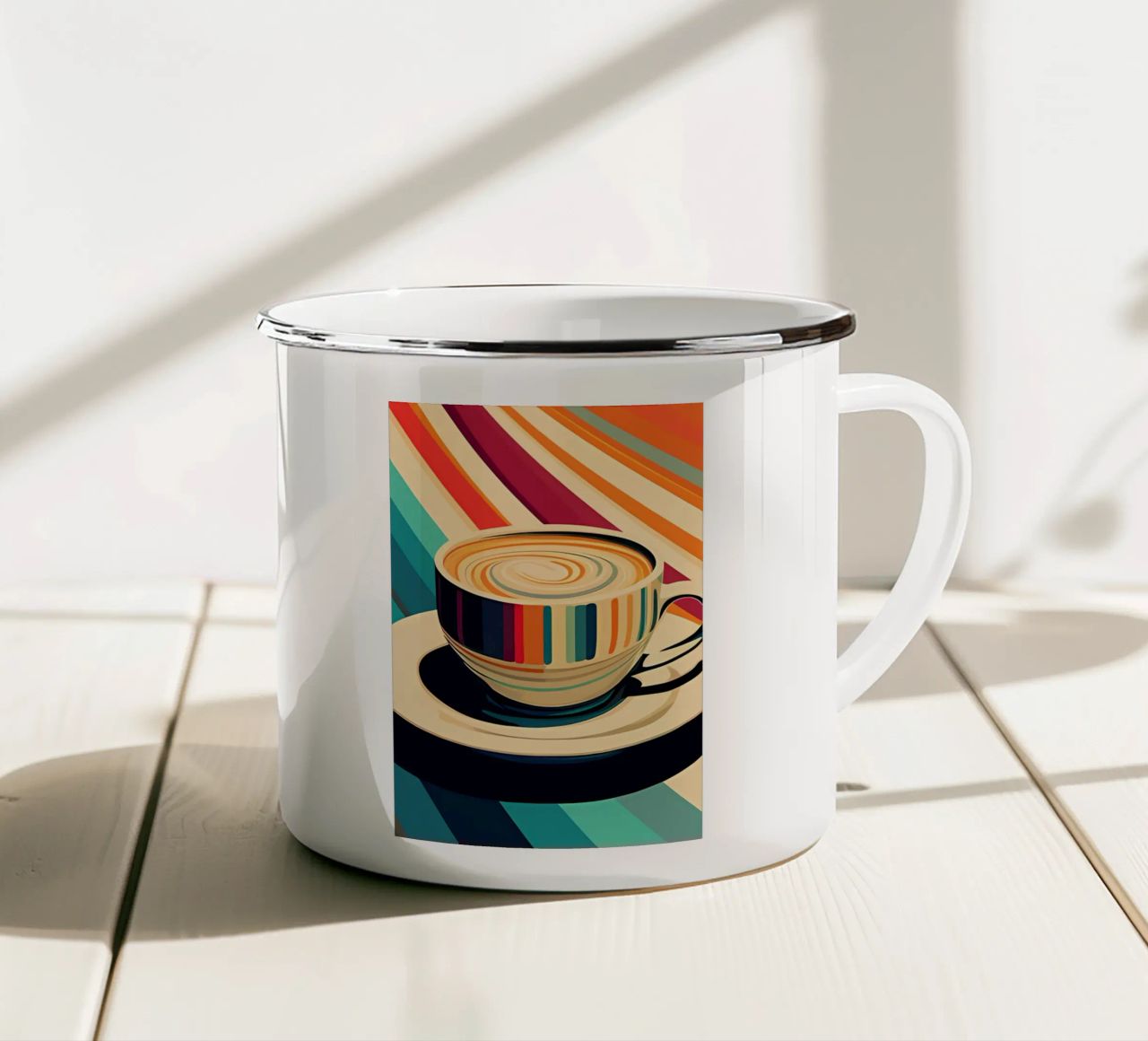Art minimaliste 45 mug en émail de Erika C White