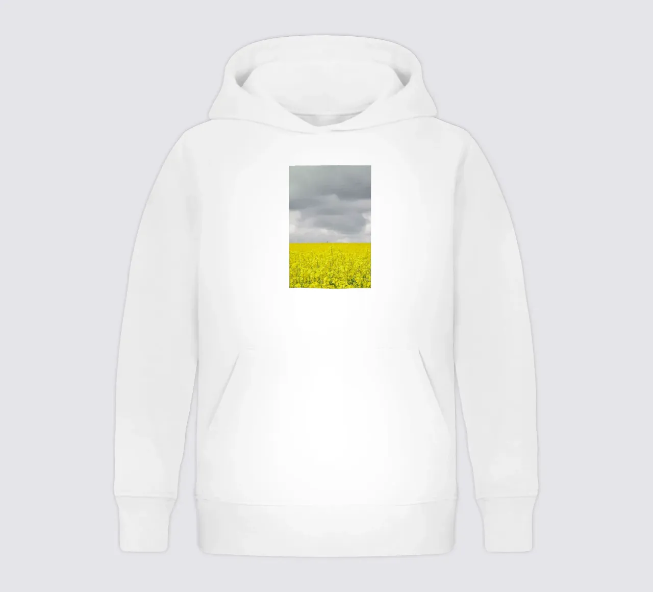 Grey Sky Meets Yellow Fields felpa bambino con cappuccio da Studio Nahili