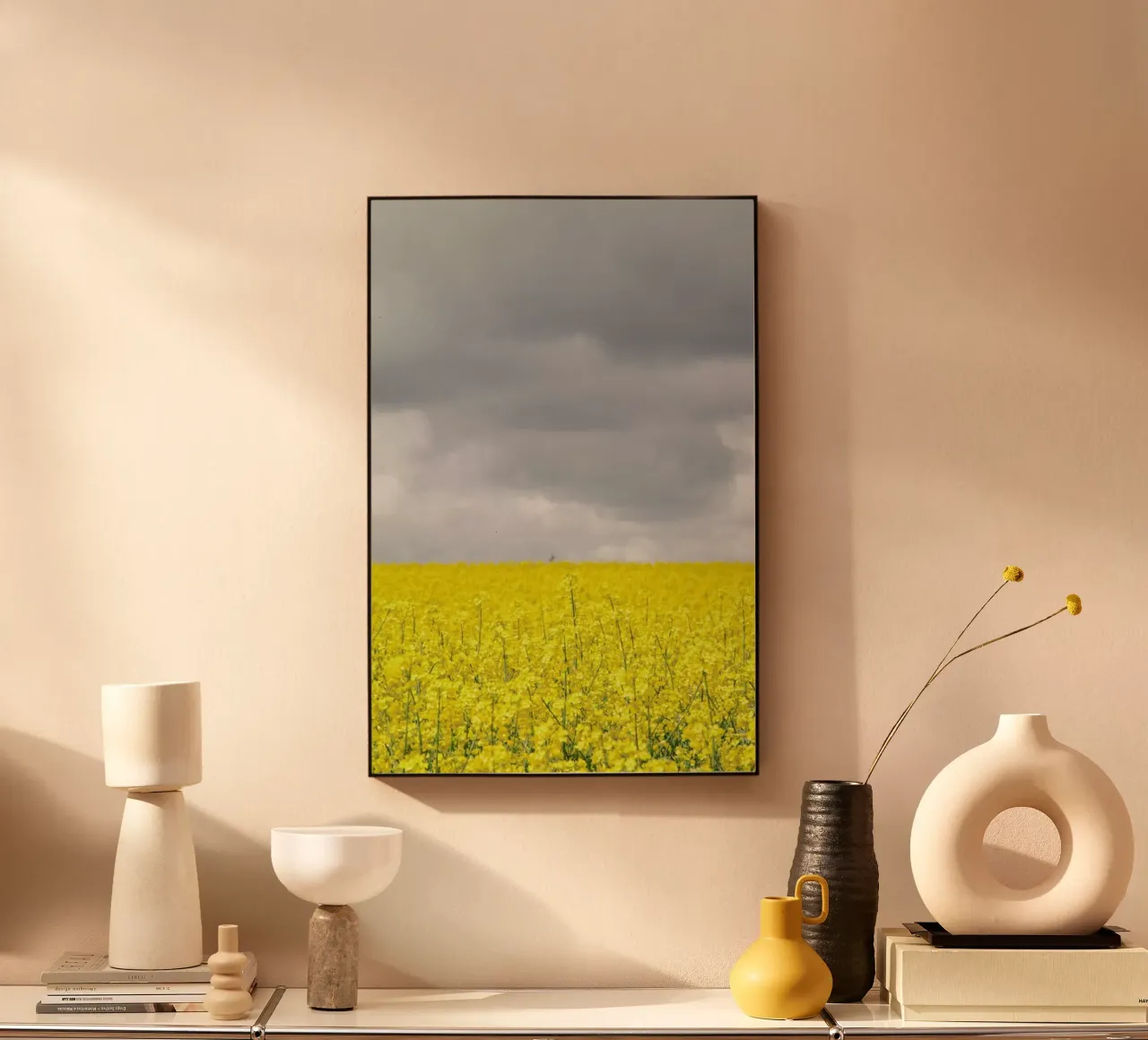 Grey Sky Meets Yellow Fields plexiglass da Studio Nahili