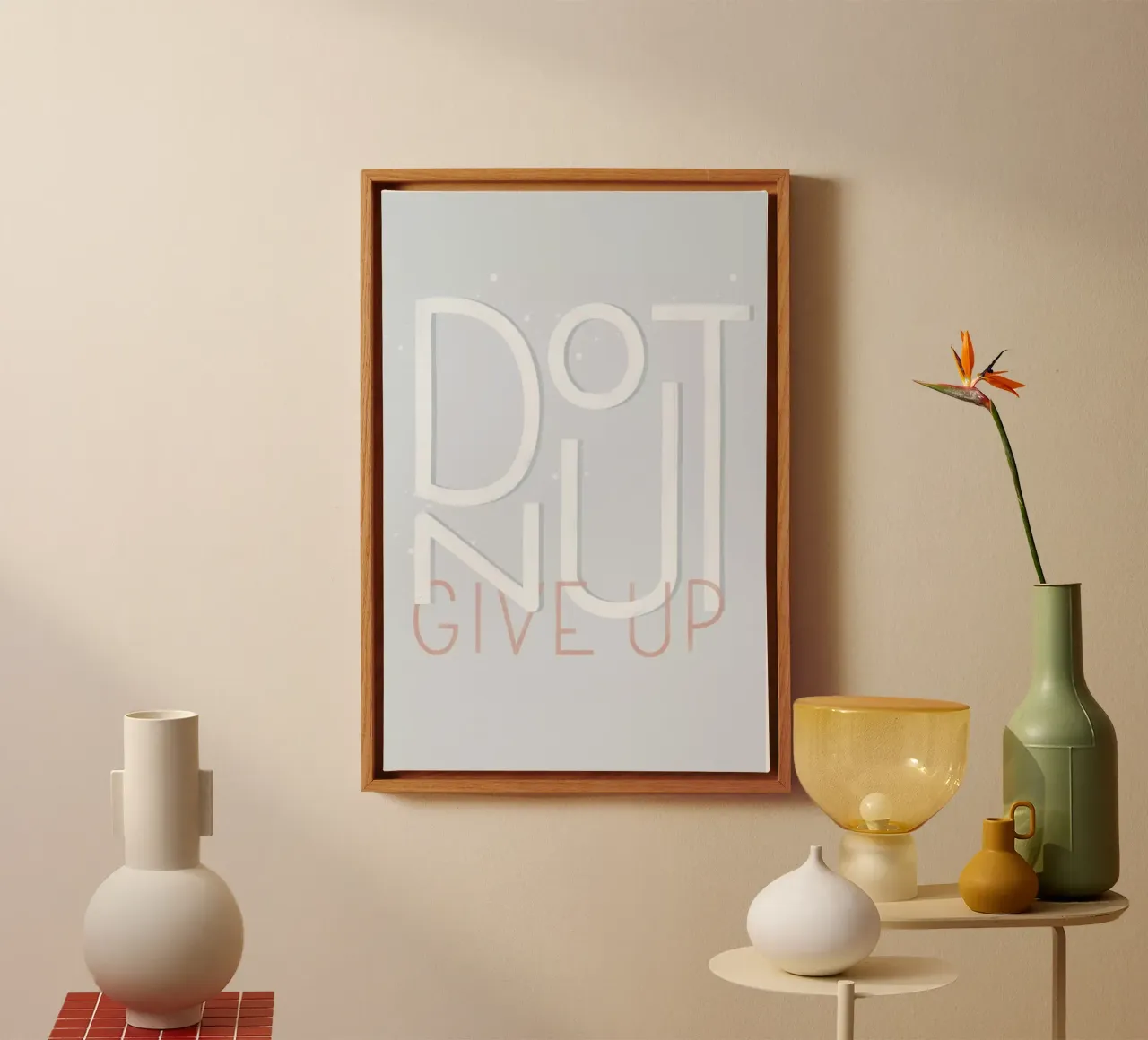 Donut Give Up tela con Cornice a cassetta da Summerchamps