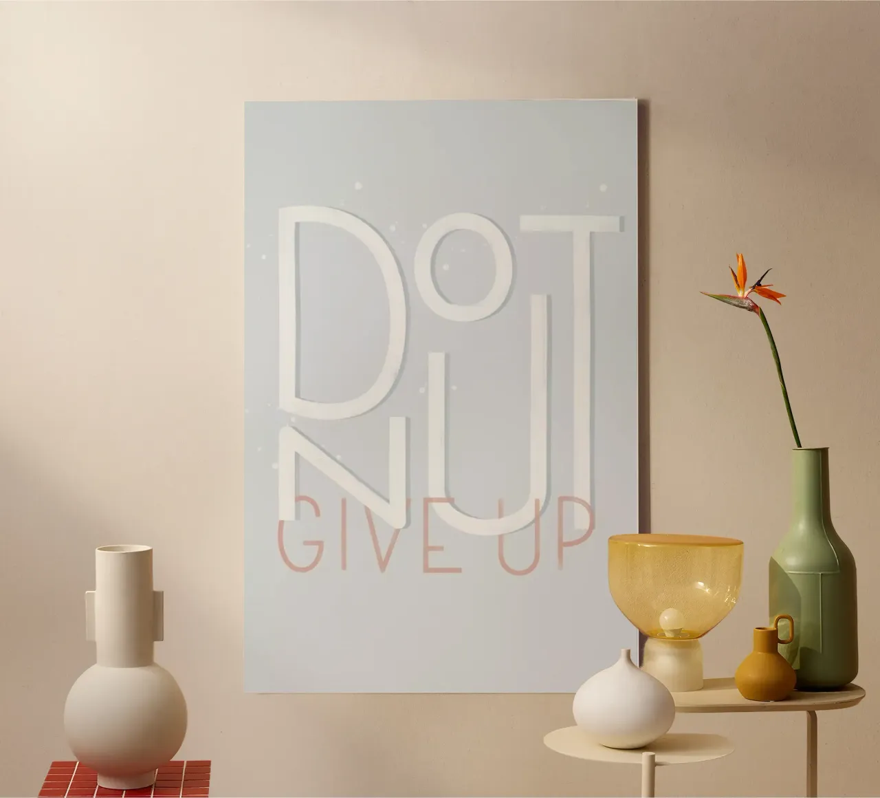 Donut Give Up tela con Cornice a cassetta da Summerchamps