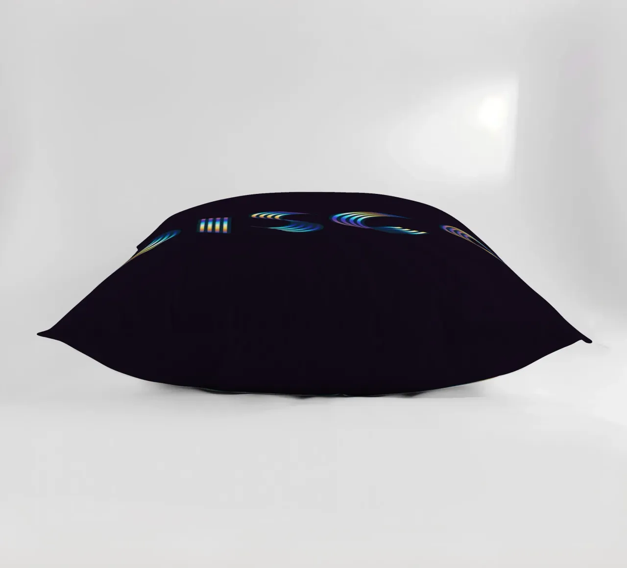 Disco, Iridescent Holographic Typography Quote decorative cushion by 83oranges