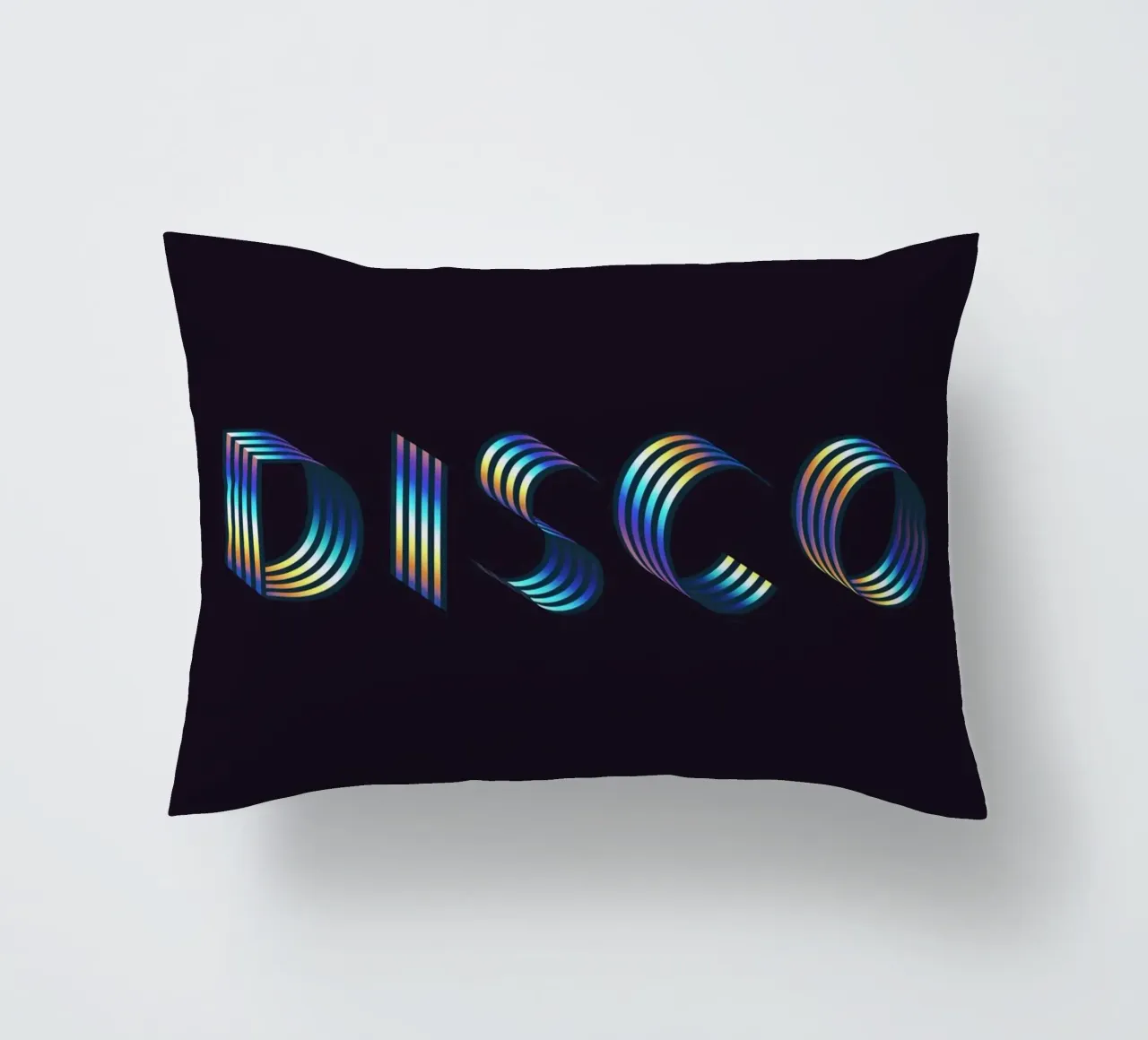 Disco, Iridescent Holographic Typography Quote decorative cushion by 83oranges
