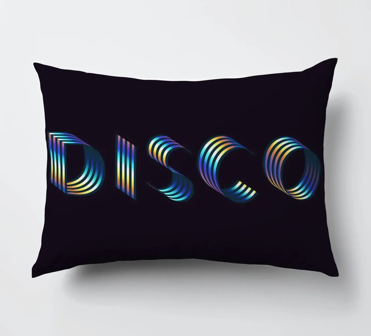 Disco, Iridescent Holographic Typography Quote decorative cushion by 83oranges