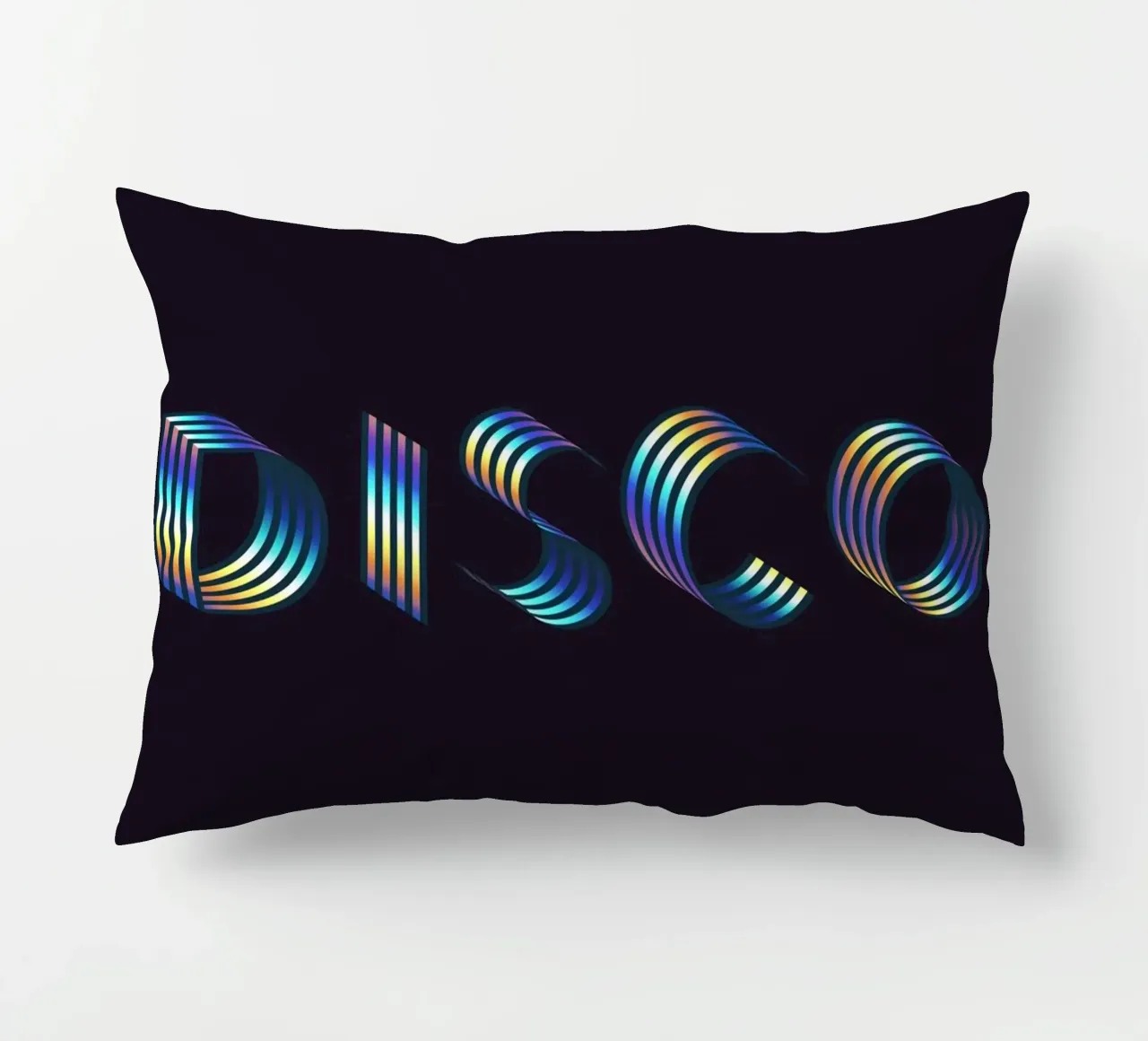 Disco, Iridescent Holographic Typography Quote decorative cushion by 83oranges