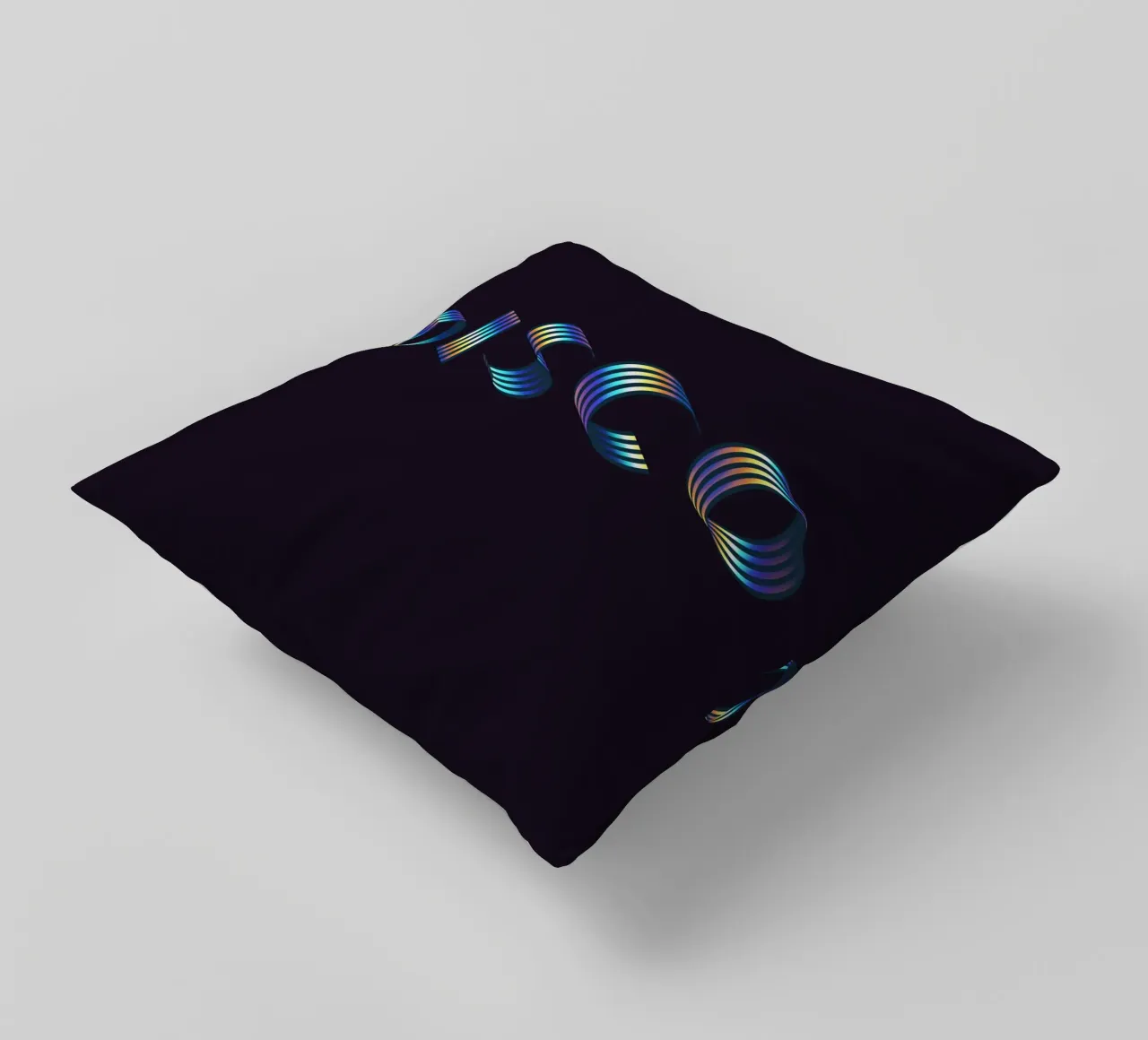 Disco, Iridescent Holographic Typography Quote decorative cushion by 83oranges
