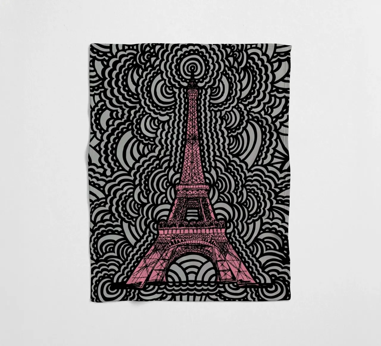 Pink Eiffel Tower Drawing Meditation coperta in pile da KP Design