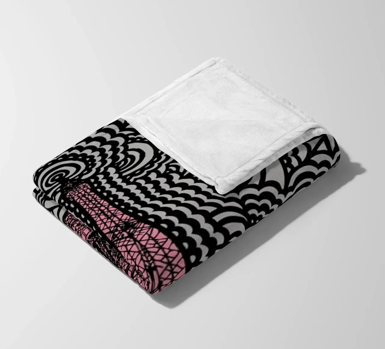 Pink Eiffel Tower Drawing Meditation coperta in pile da KP Design