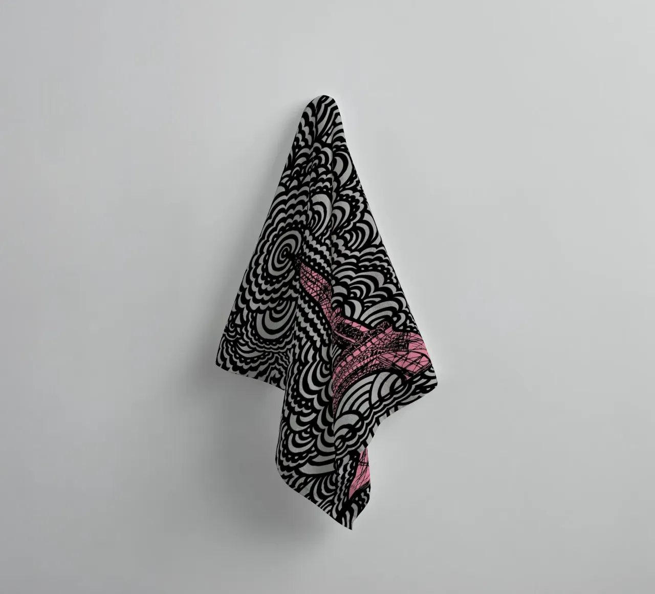 Pink Eiffel Tower Drawing Meditation asciugamano da bagno da KP Design