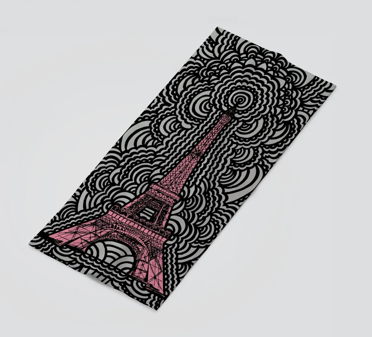 Pink Eiffel Tower Drawing Meditation telo mare da KP Design