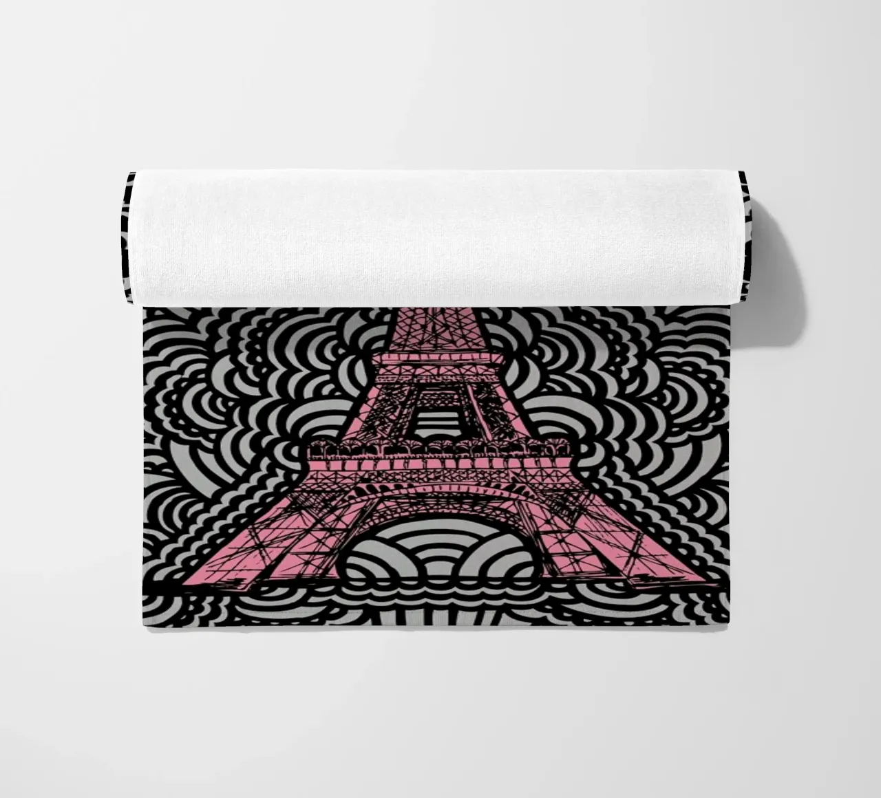 Pink Eiffel Tower Drawing Meditation telo mare da KP Design