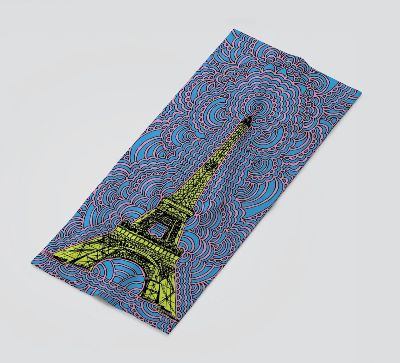 Yellow Eiffel Tower Drawing Meditation telo mare da KP Design