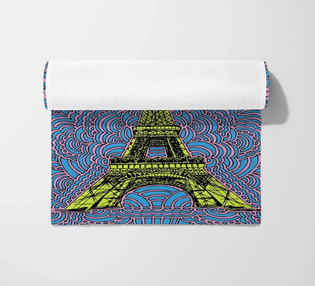 Yellow Eiffel Tower Drawing Meditation telo mare da KP Design