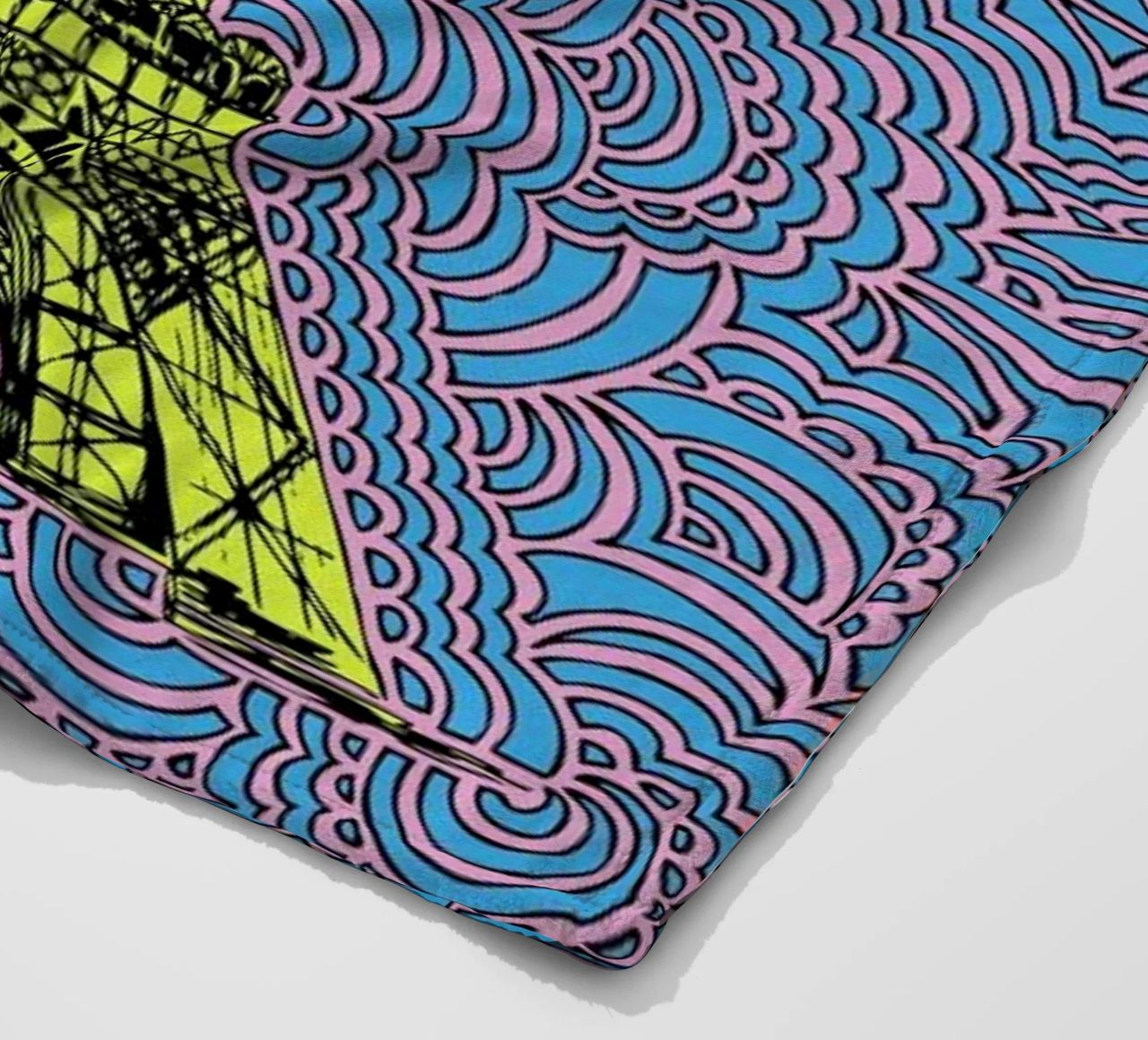 Yellow Eiffel Tower Drawing Meditation coperta in pile da KP Design