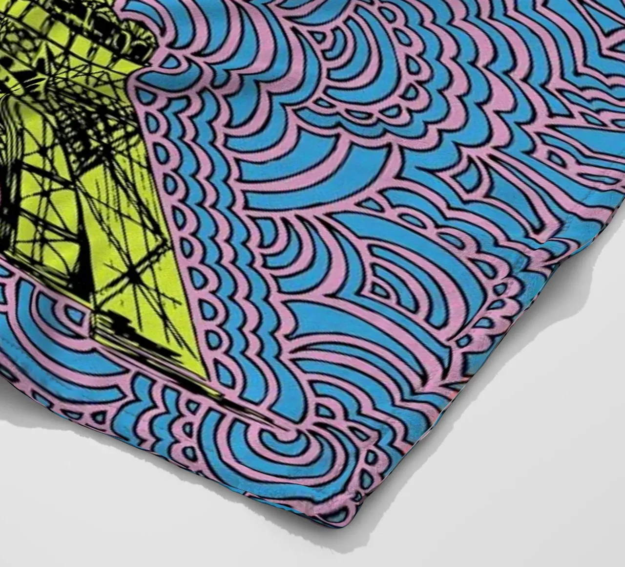 Yellow Eiffel Tower Drawing Meditation coperta in pile da KP Design