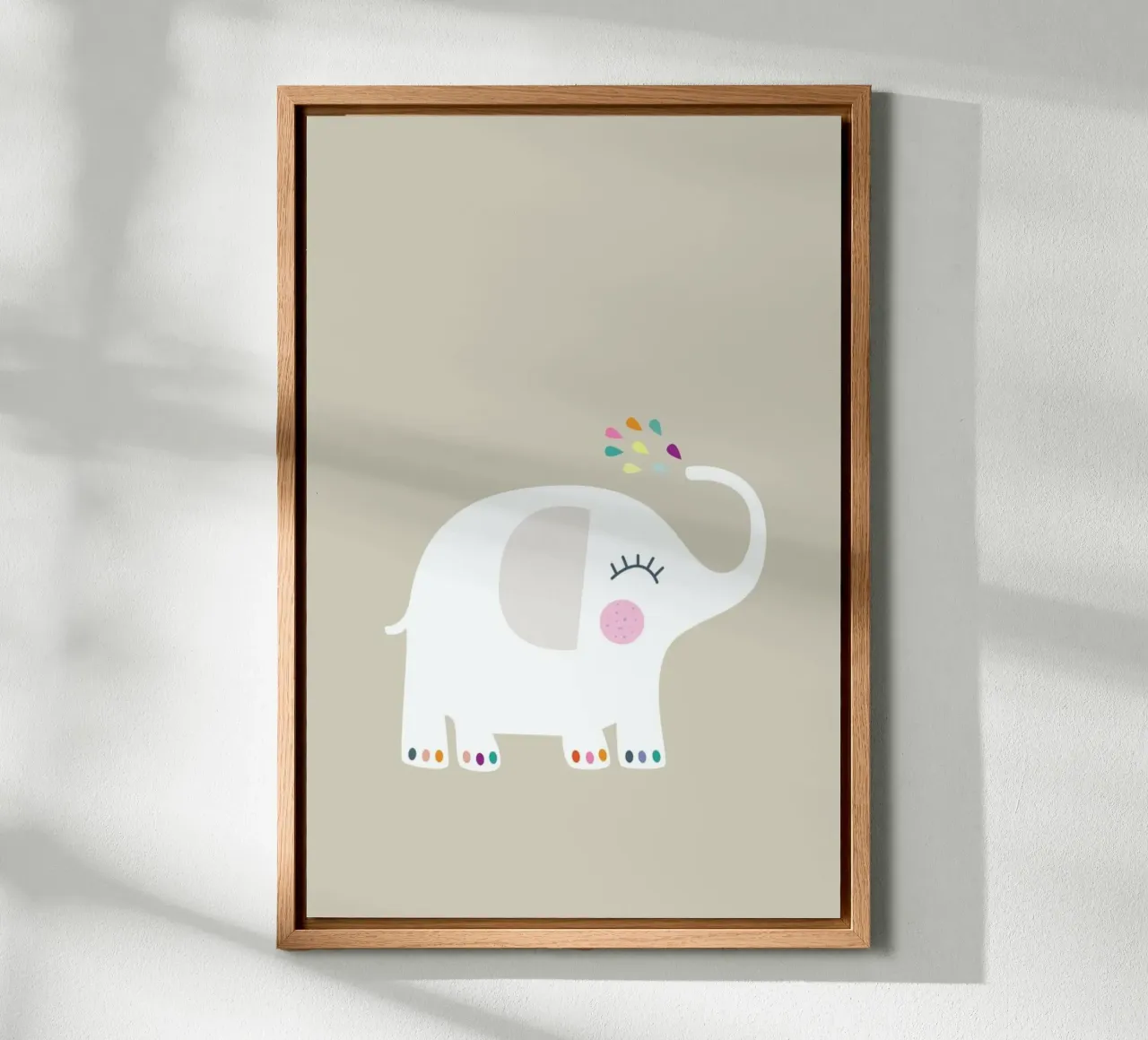 Elefante Rainbow Joy tela con Cornice a cassetta da JaySan Studio