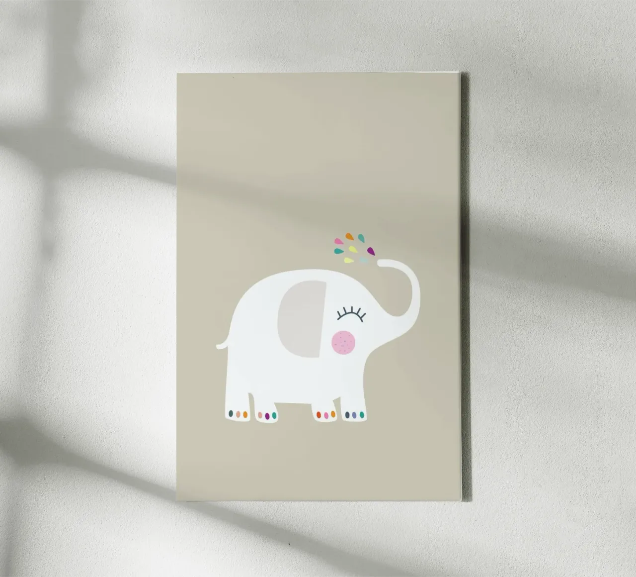 Elefante Rainbow Joy tela con Cornice a cassetta da JaySan Studio