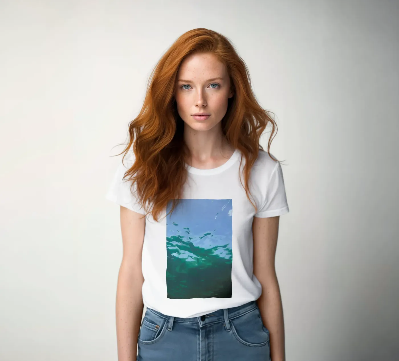 While Diving dames t-shirt getailleerd van Studio Nahili