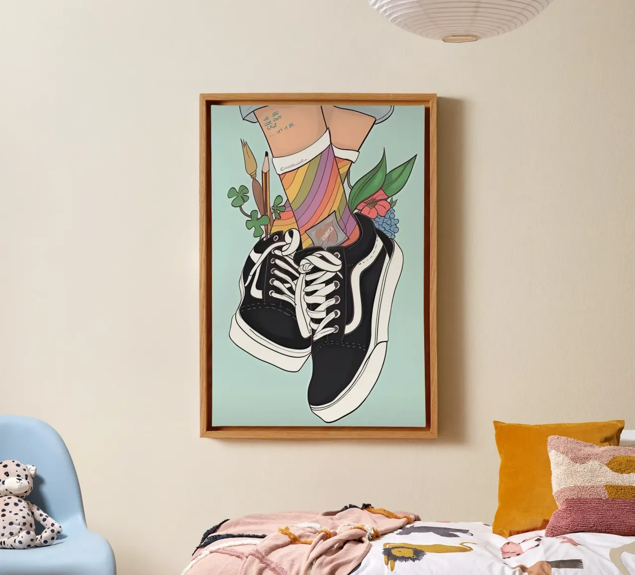 Arte minimalista 95 tela con Cornice a cassetta da Erika C White