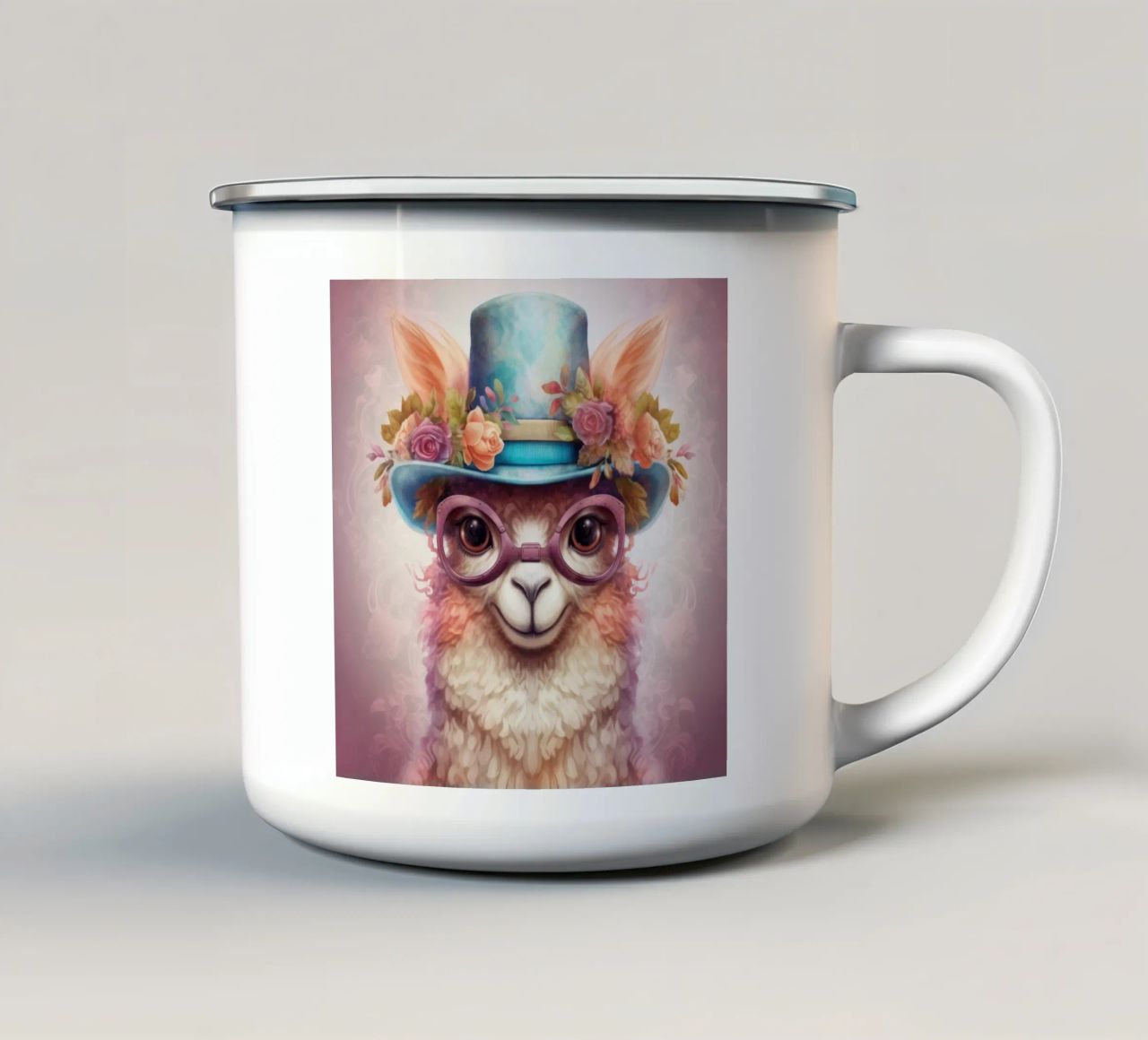Alpaca magica retrò tazza in smalto da Funny Animals