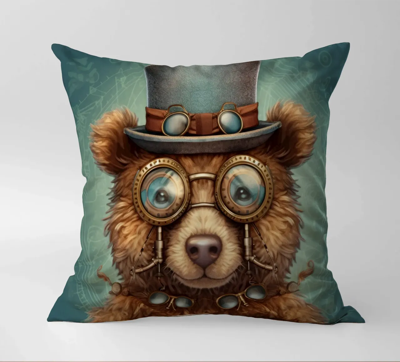 Orso marrone retrò magico cuscino da Funny Animals
