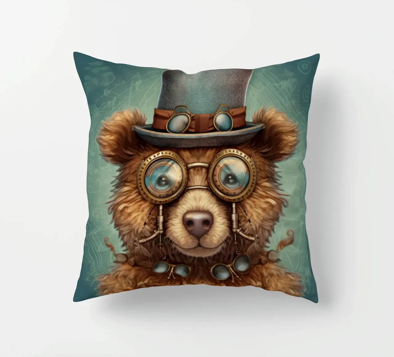 Orso marrone retrò magico cuscino da Funny Animals