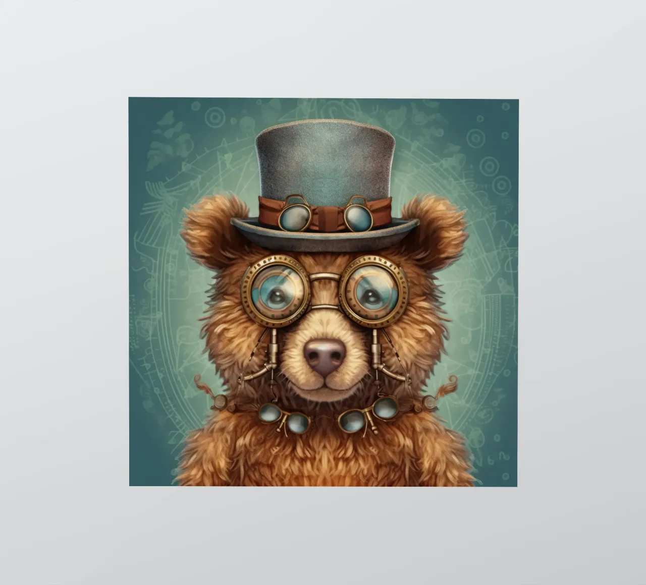 Orso marrone retrò magico adesivo da Funny Animals