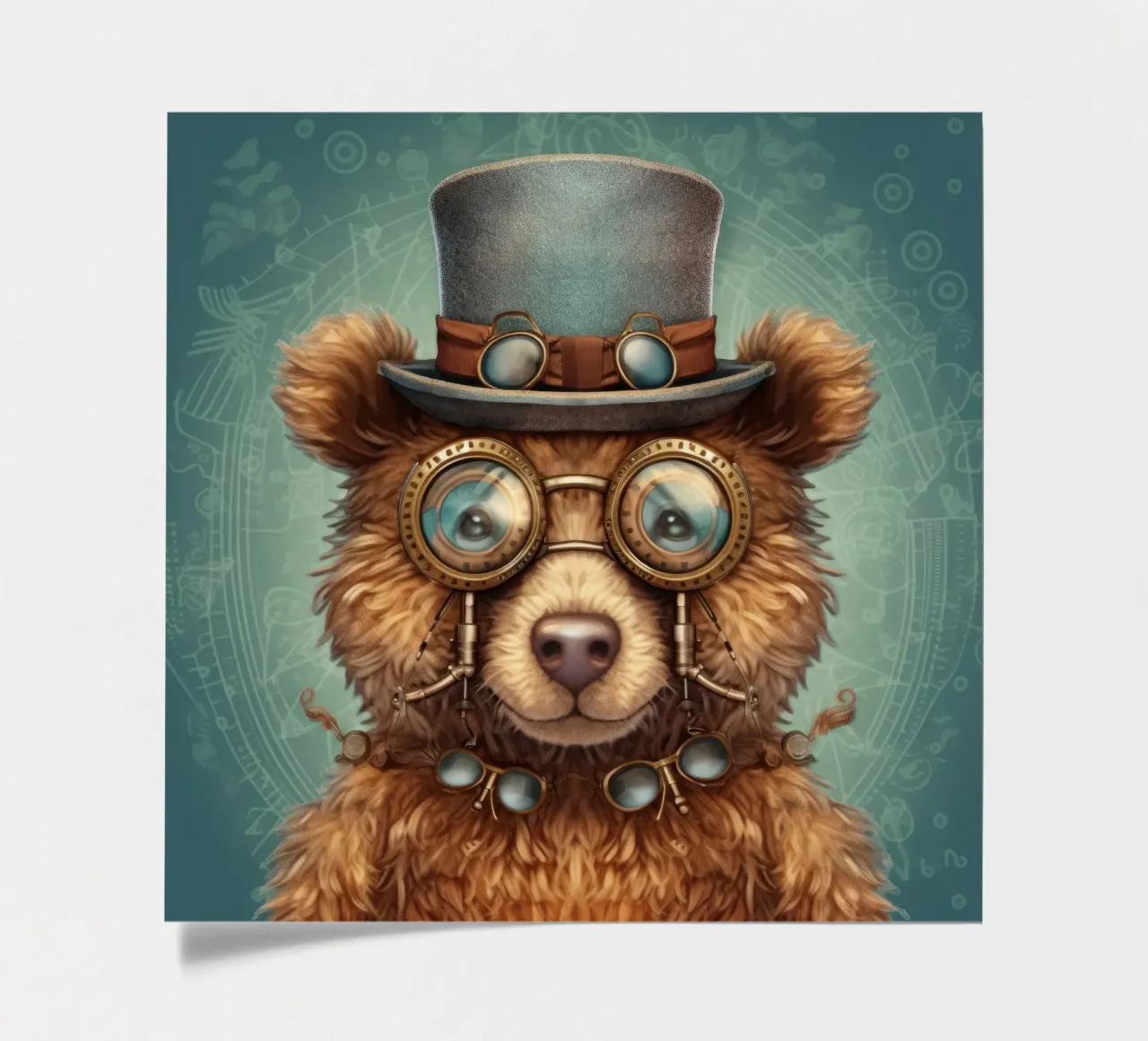 Orso marrone retrò magico foglio adesivo da Funny Animals