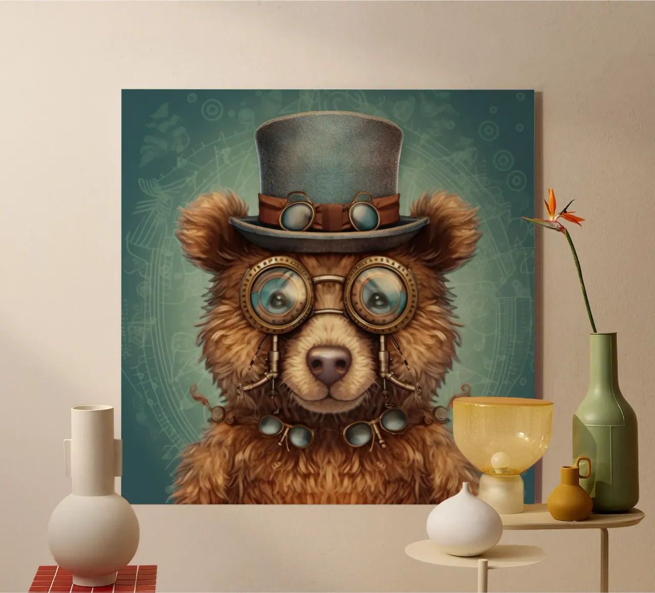 Orso marrone retrò magico plexiglass da Funny Animals