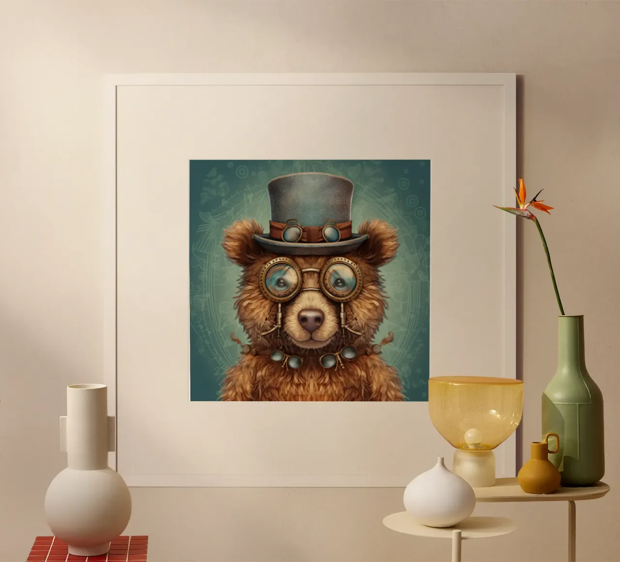 Orso marrone retrò magico carta hahnemühle da Funny Animals