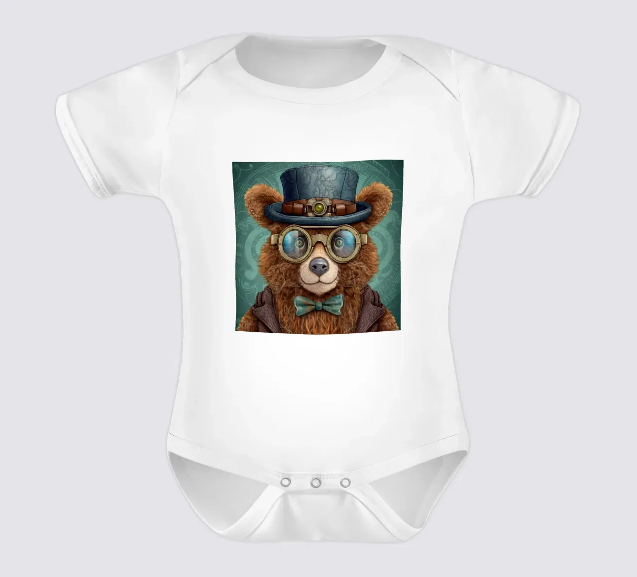 Orso marrone retrò magico body neonato maniche corte da Funny Animals