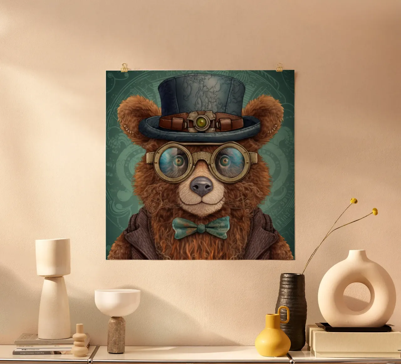 Orso marrone retrò magico poster da Funny Animals