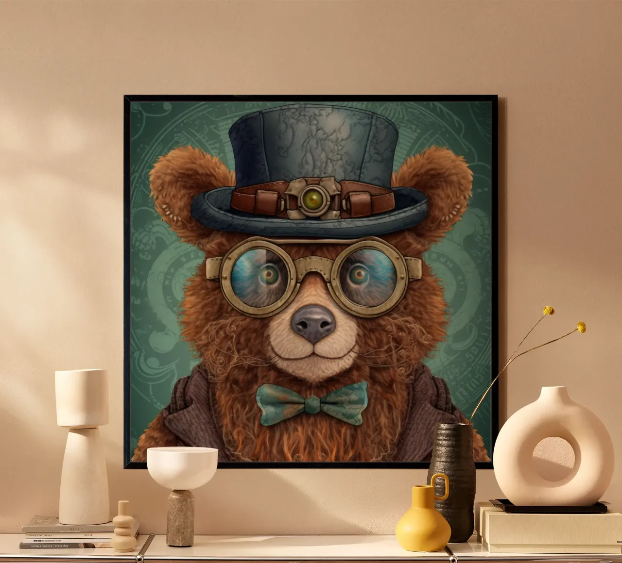 Orso marrone retrò magico poster da Funny Animals