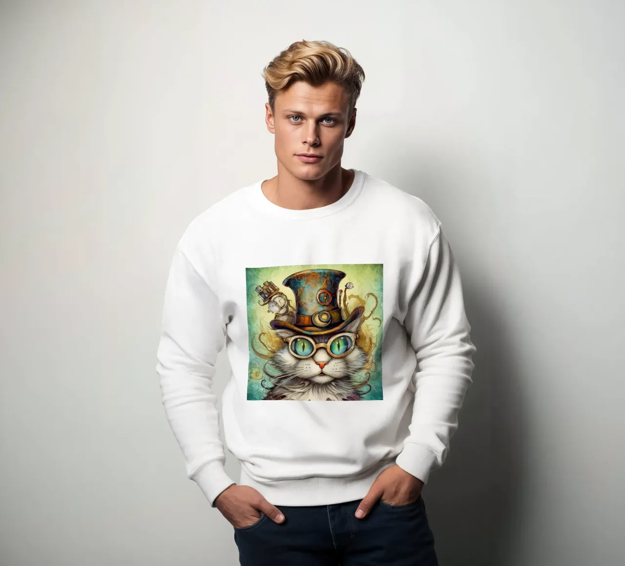 Retro Zauberhafte Katze Sweatshirt von Funny Animals