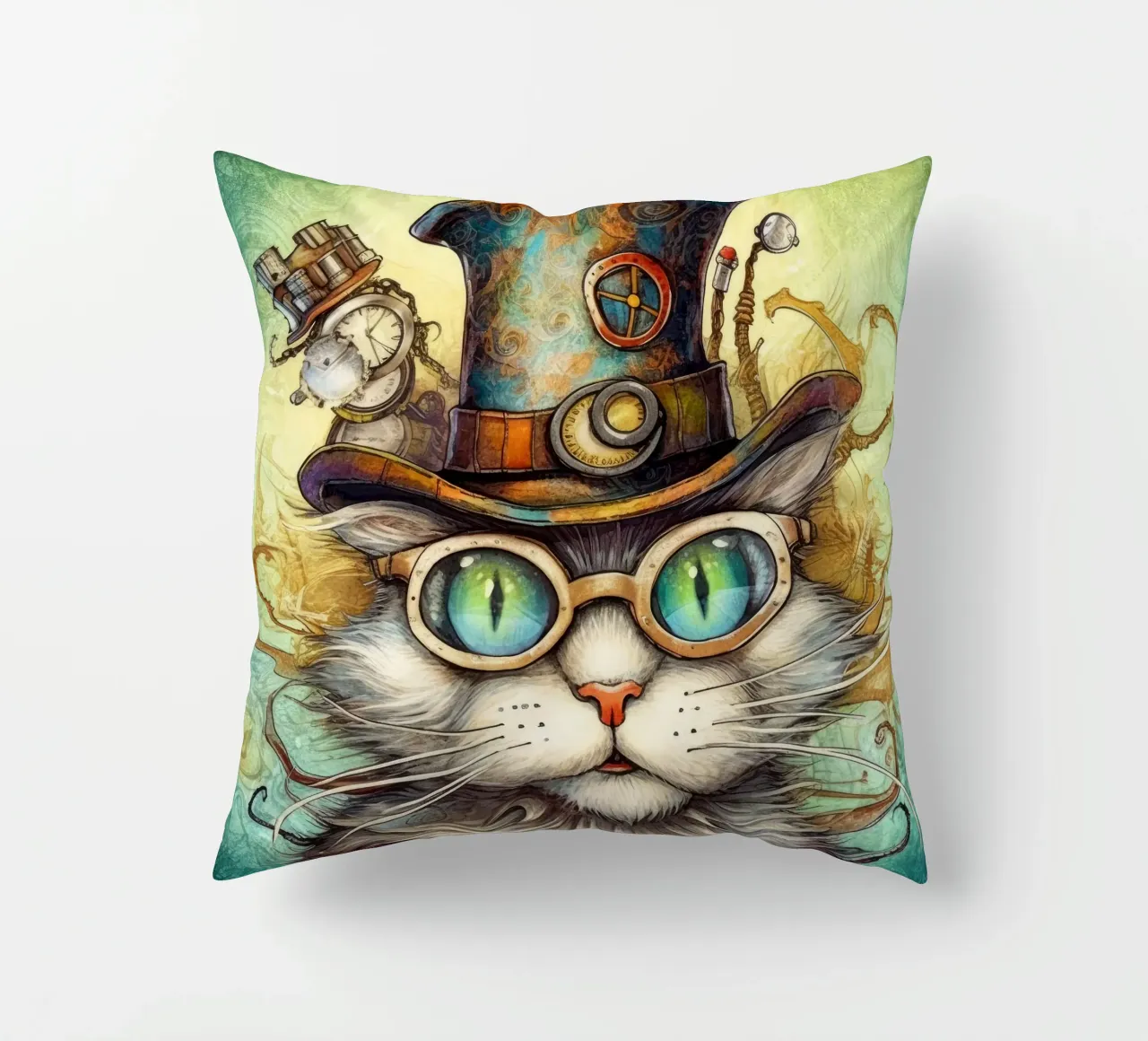 Gatto magico retrò cuscino da Funny Animals
