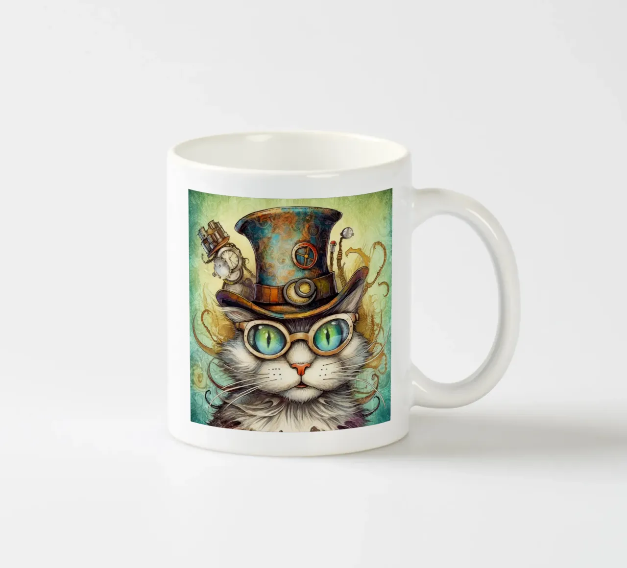 Retro Magical Cat ceramic mug by Funny Animals