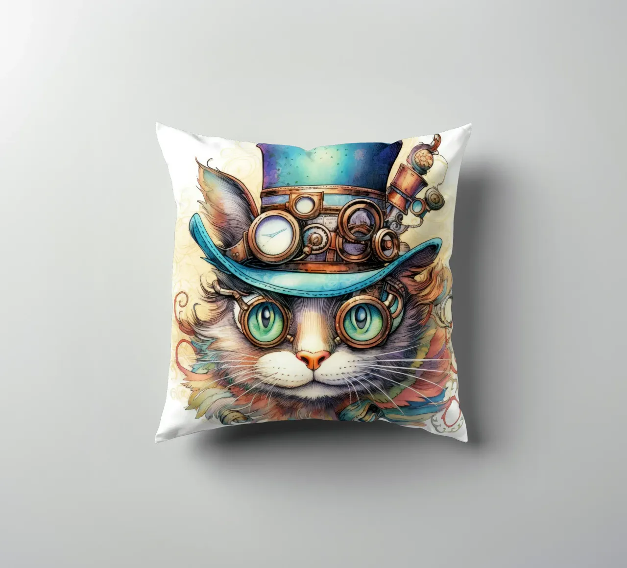 Gatto magico retrò cuscino da Funny Animals