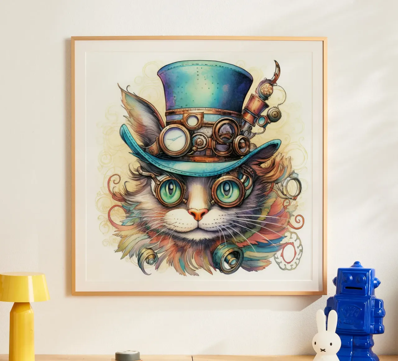 Gatto magico retrò carta hahnemühle da Funny Animals