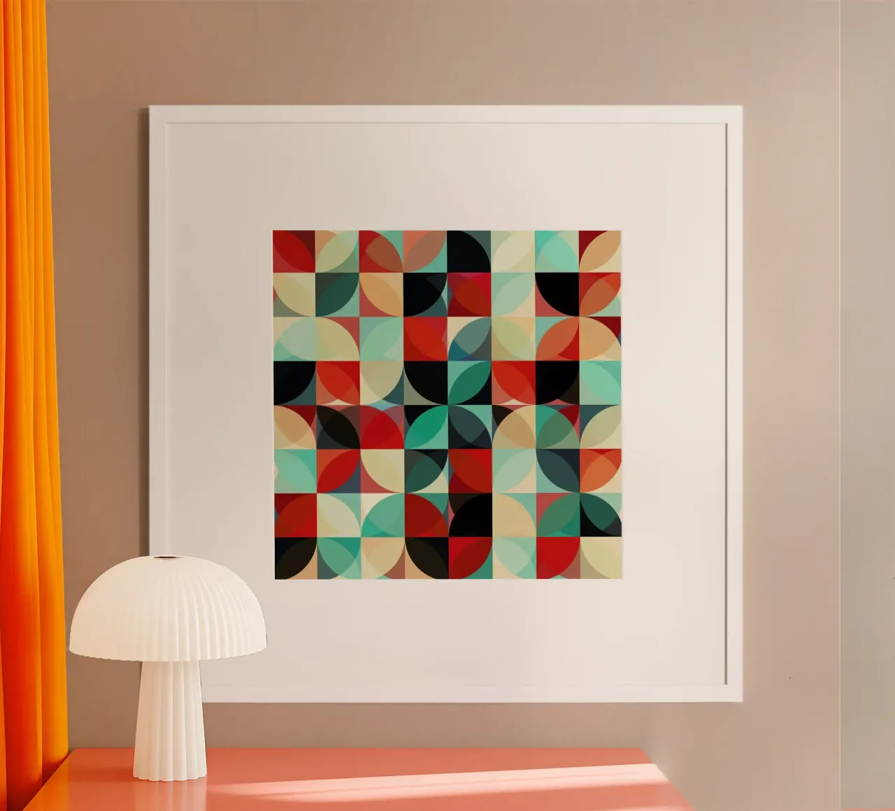 Retro Flowers poster con telaio in legno da JaySan Studio
