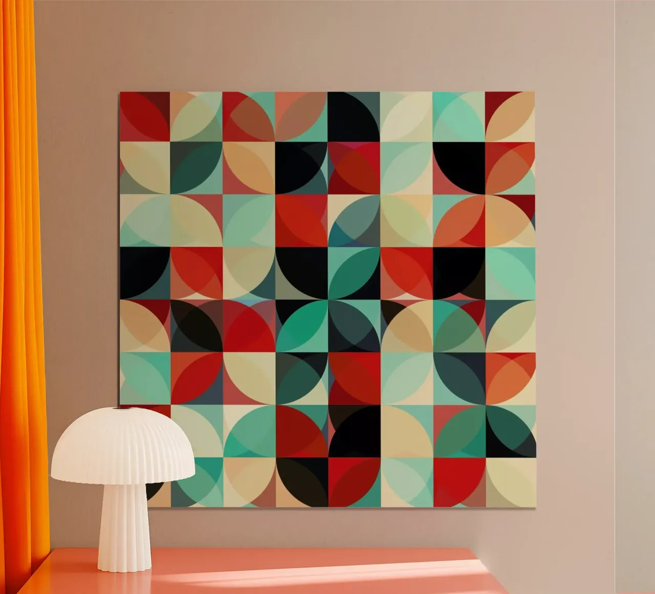 Retro Flowers poster con telaio in legno da JaySan Studio