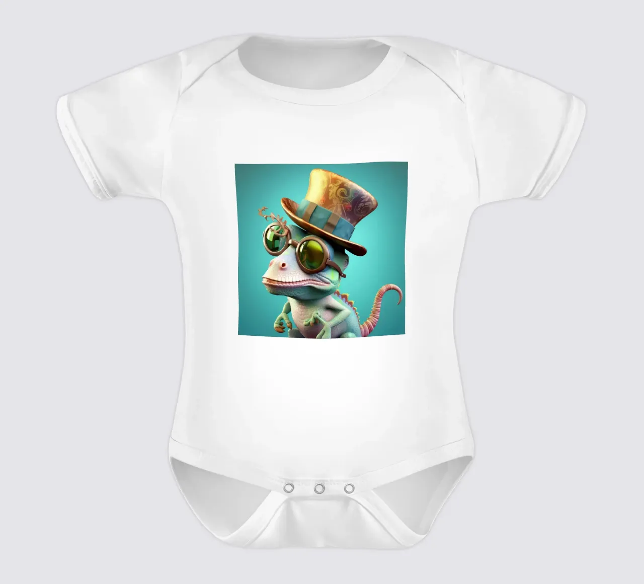 Camaleonte magico retrò body neonato maniche corte da Funny Animals