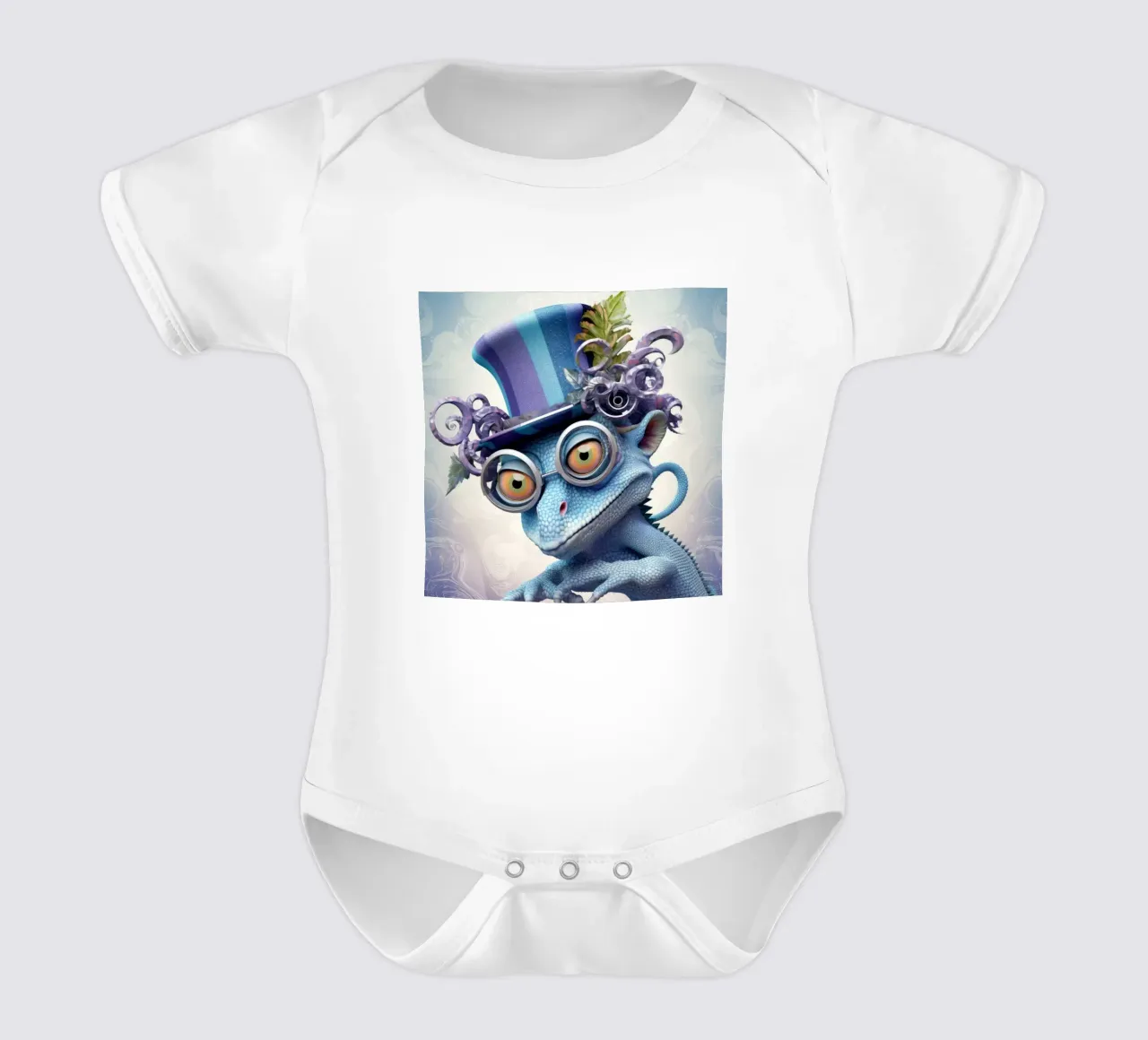 Camaleonte magico retrò body neonato maniche corte da Funny Animals