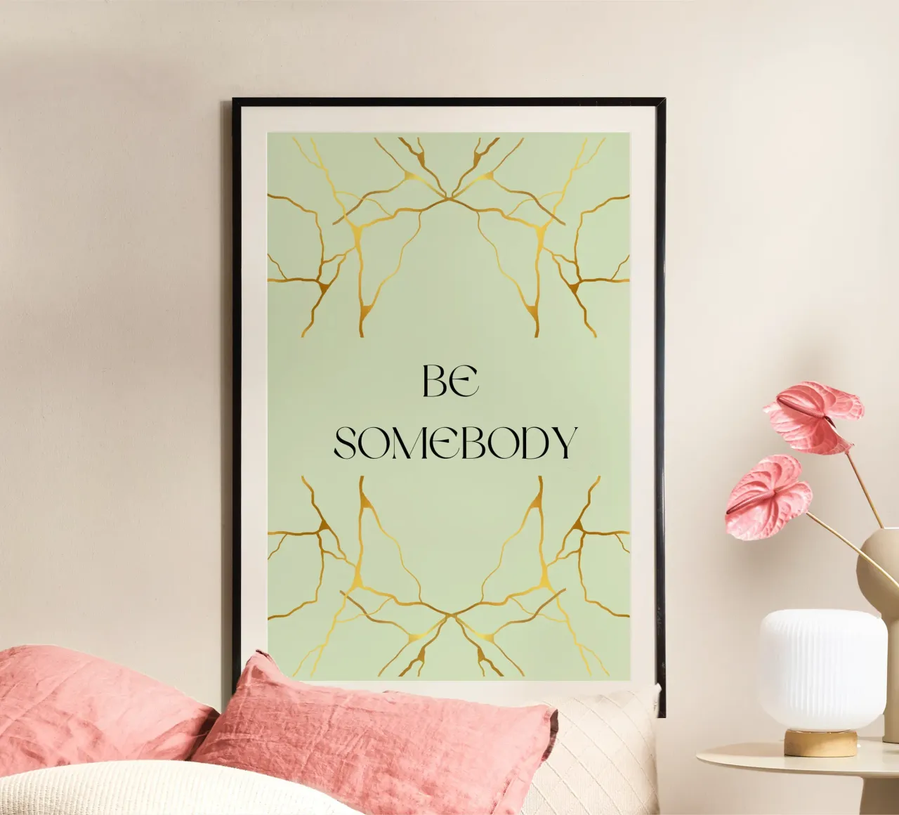 BE-SOMEBODY poster con telaio in plastica da AESTHETIC VIBES by Isabel