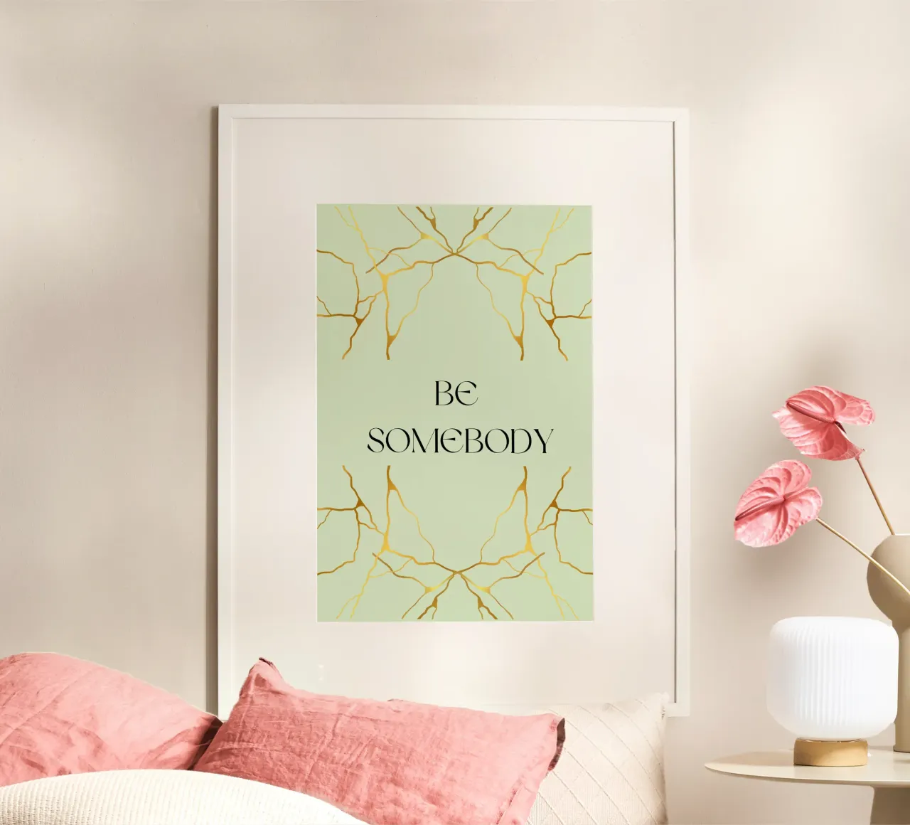BE-SOMEBODY poster con telaio in plastica da AESTHETIC VIBES by Isabel