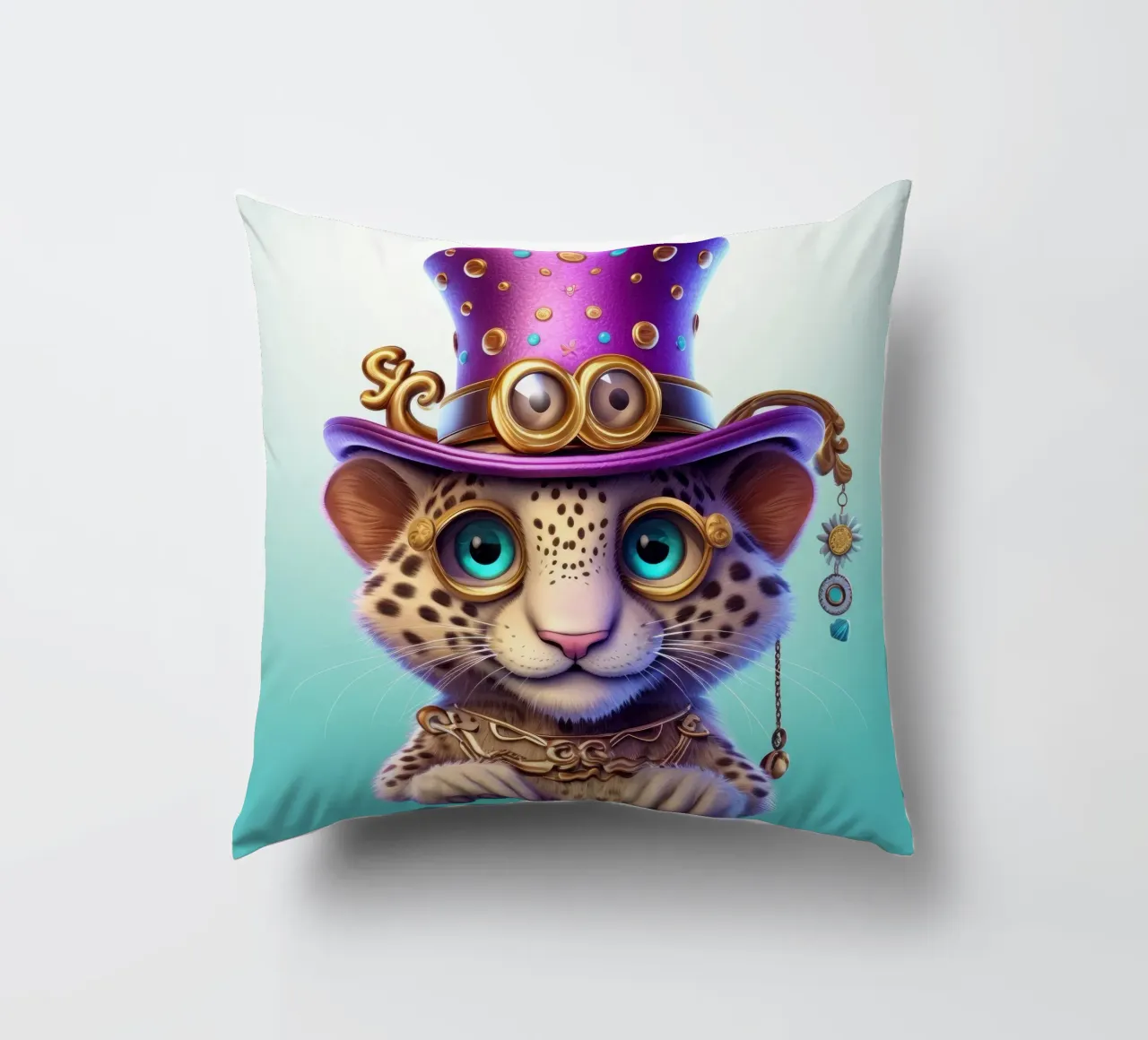 Magischer Gepard im Retrolook Kissen von Funny Animals