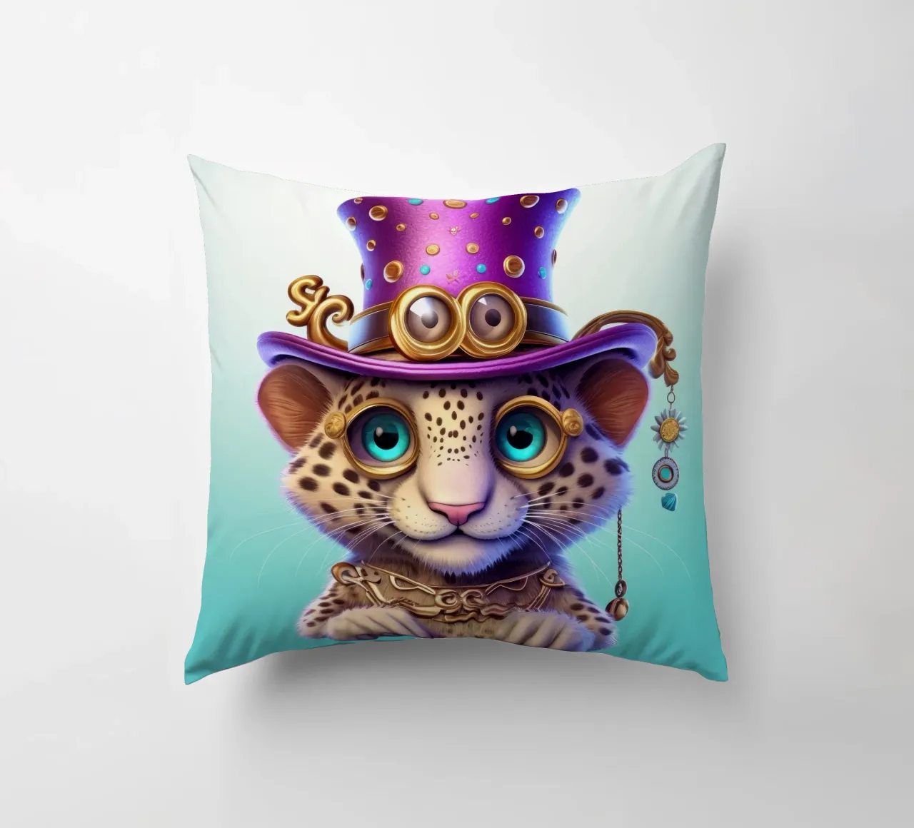 Magischer Gepard im Retrolook Kissen von Funny Animals